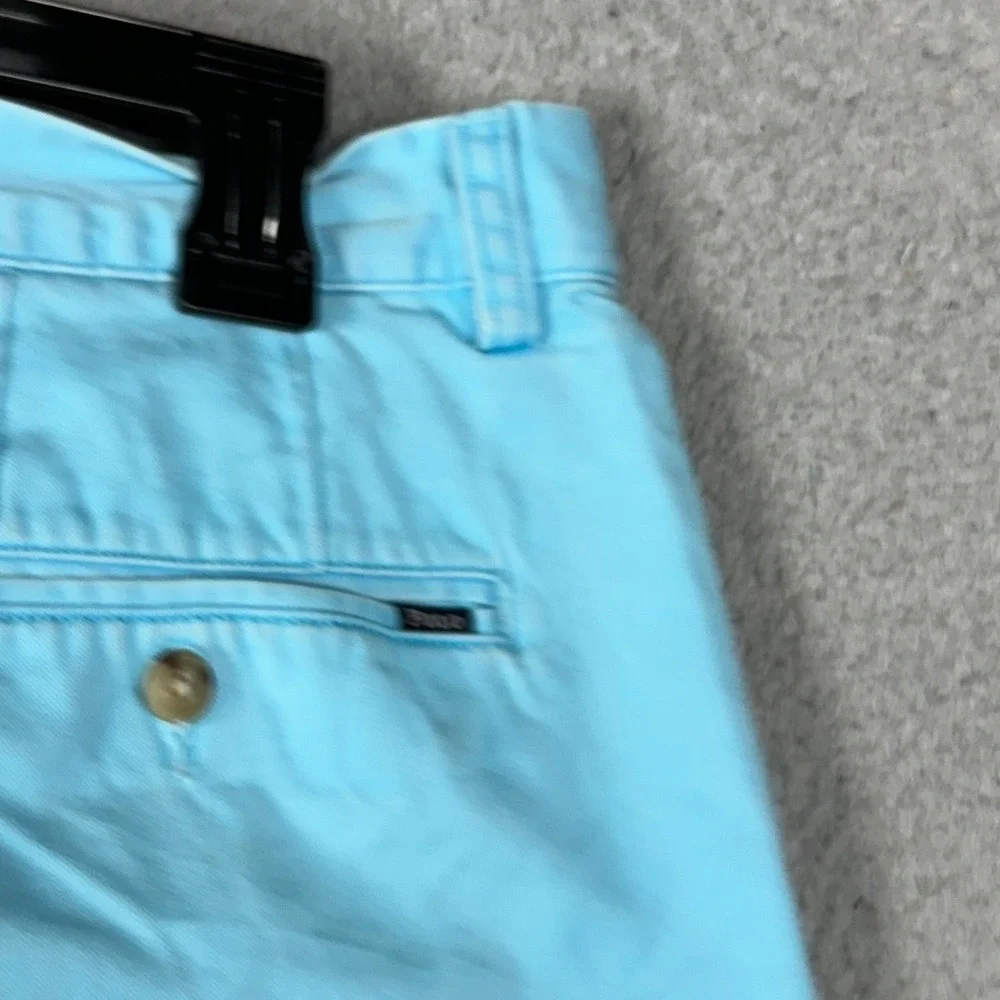 Polo Ralph Lauren Shorts Mens 32X9 Light Blue Khaki Chino Casual Flat Front Logo